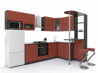 Кухня угловая с барной стойкой Камиль 3 BMS