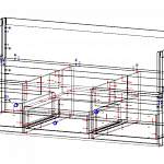 Чертеж Кровать с выдвижными ящиками Ольви BMS