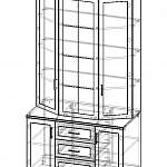 Чертеж Шкаф для посуды Сатурн BMS