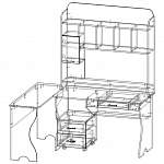 Чертеж Компьютерный угловой стол Ралли BMS