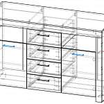 Чертеж Комод Sky 155 BMS