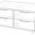 Чертеж Комод на колесиках Лекси 12 BMS