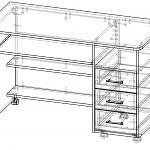 Чертеж Стол письменный Зои Л-03 BMS
