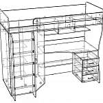 Чертеж Детская кровать-чердак Дм105 BMS