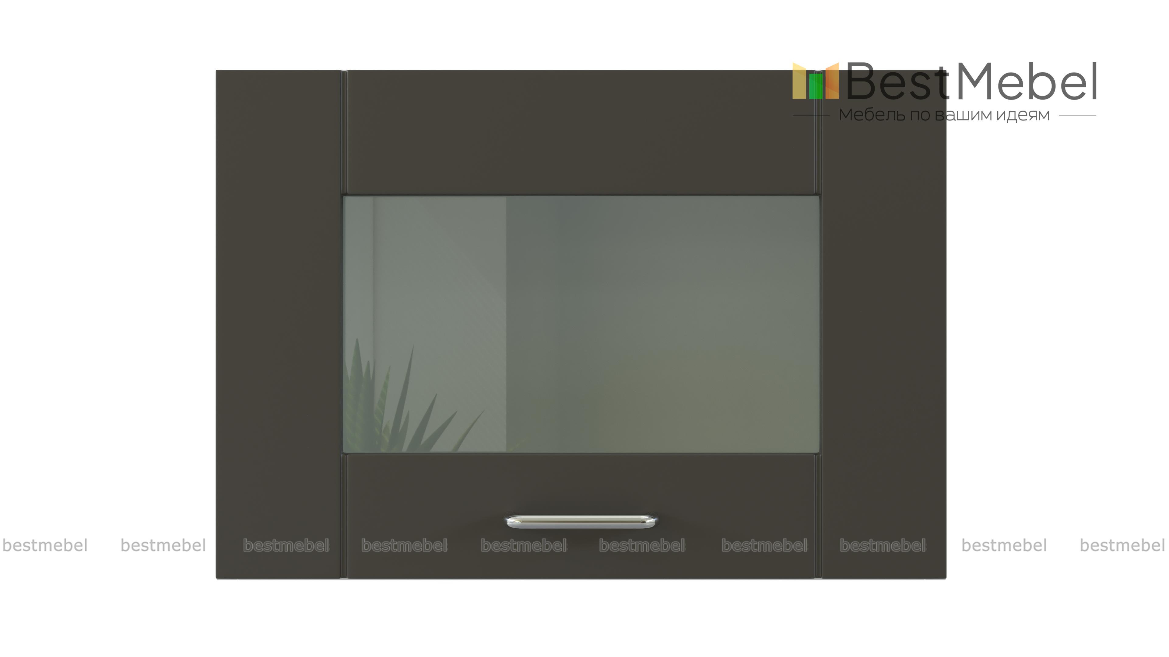 Шкаф верхний горизонтальный остекленный Лофт BMS - Фото