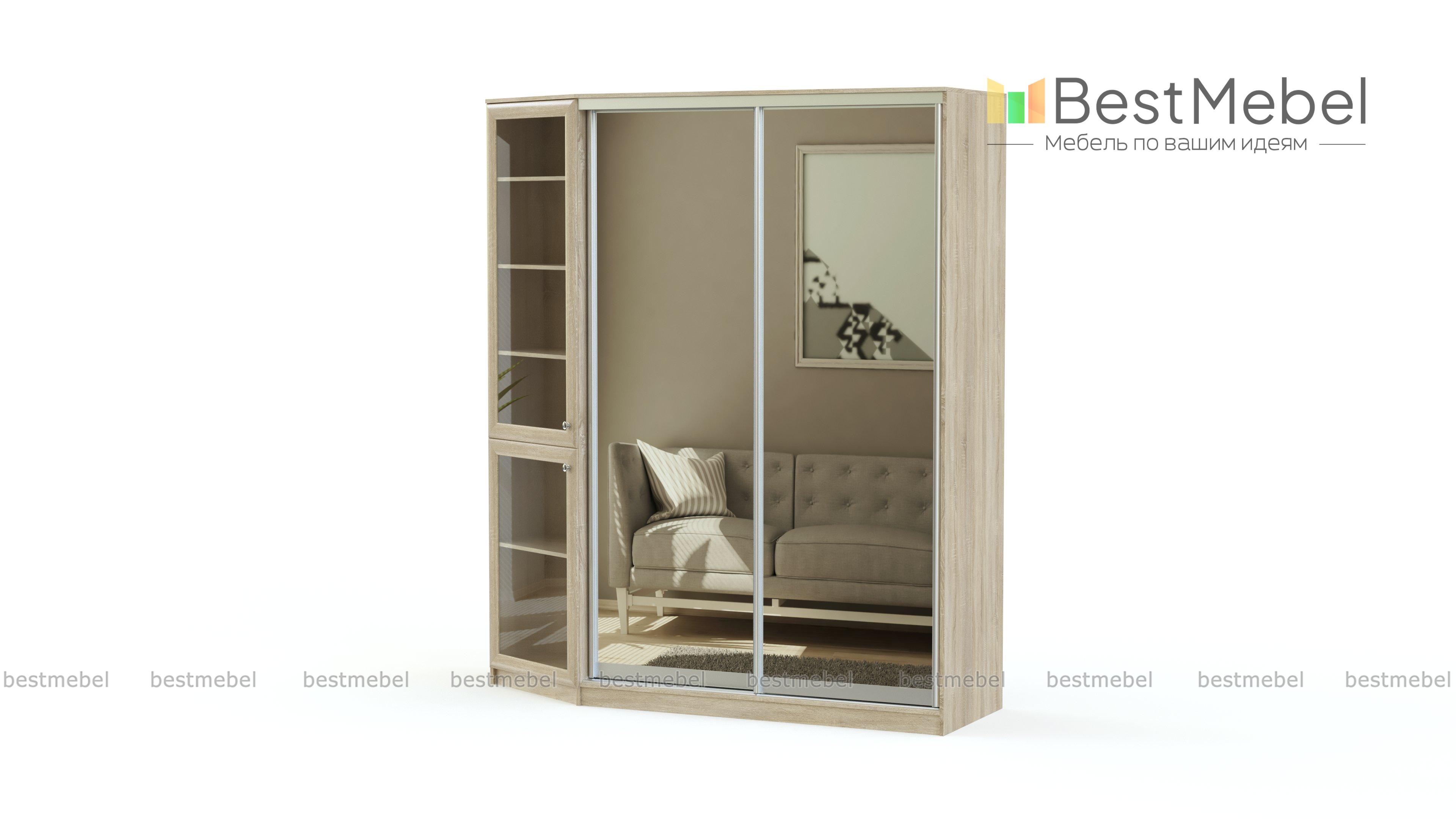 Шкаф-купе со скошенной секцией Локи 3 BMS - Фото