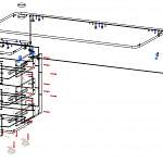 Чертеж Стол с тумбой Микки BMS