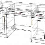 Чертеж Письменный стол 01 BMS