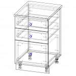 Чертеж Шкаф нижний с 3-мя ящиками Виктор BMS
