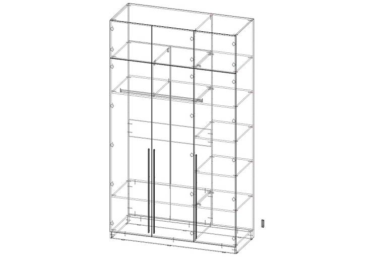 Шкаф распашной Лофант 3А (1500х2600х600)