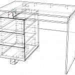 Чертеж Стол письменный Раунд-1 BMS