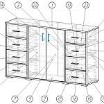 Чертеж Комод Бемби К-12 BMS