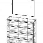 Чертеж Комод Аляска с зеркалом BMS