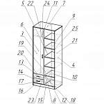 Чертеж Распашной шкаф Тэя 3968 BMS