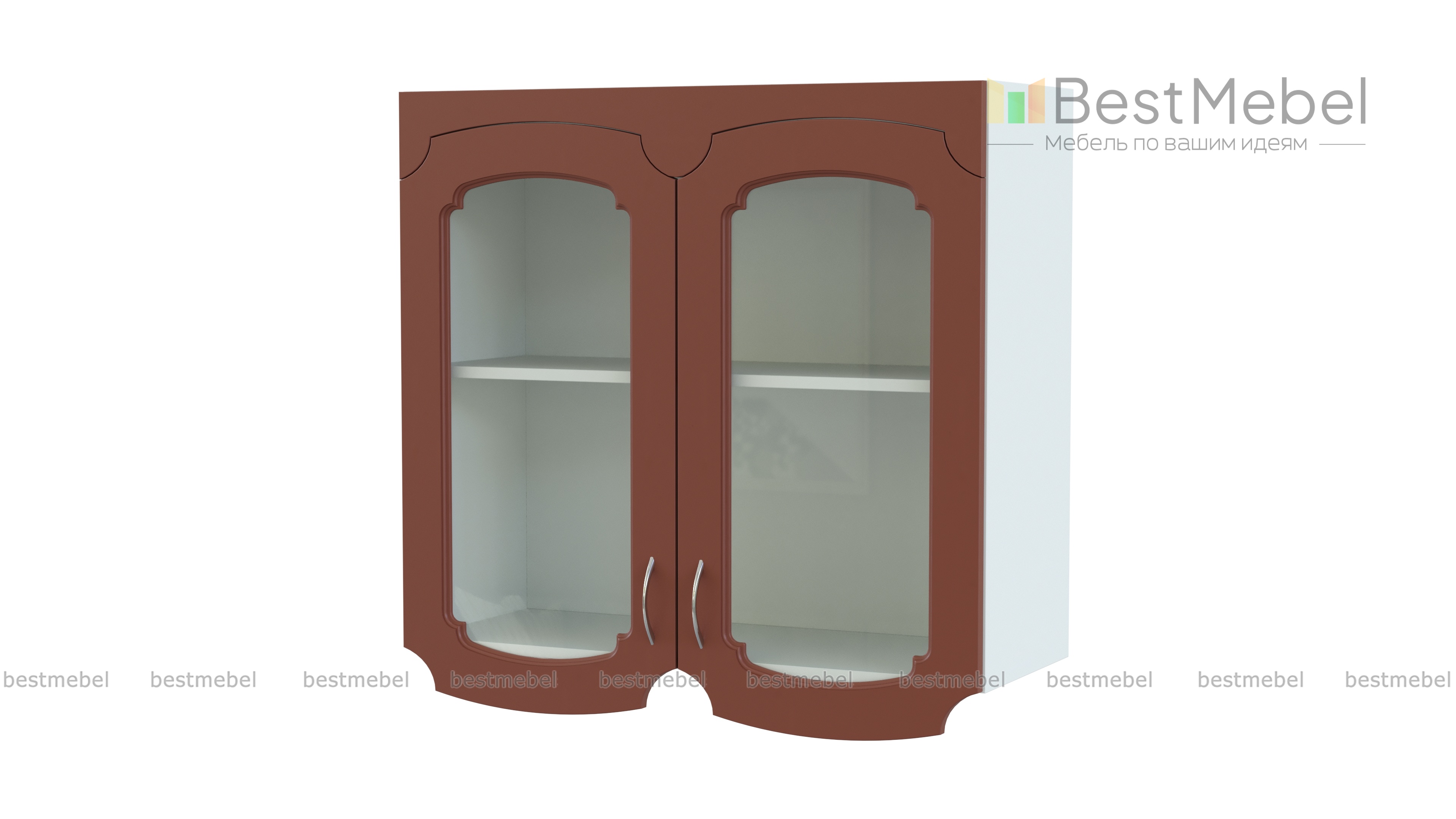 Эмилия шкаф-витрина с полками BMS