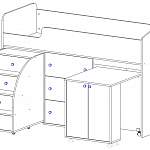Чертеж Детская кровать-чердак Фант 5 BMS