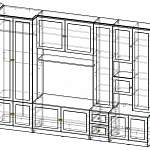 Чертеж Мебельная стенка Глория BMS