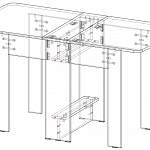 Чертеж Кухонный стол Сибирь-Б BMS