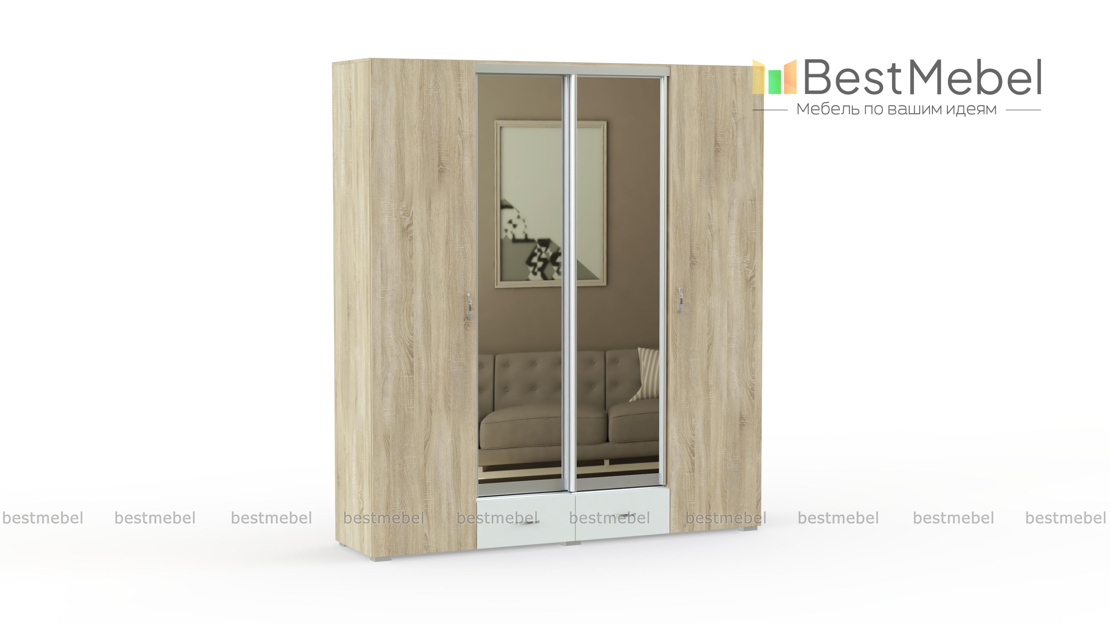 Распашной шкаф Линда-4 BMS - Фото