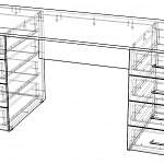 Чертеж Стол двухтумбовый Стандарт-New 2СД BMS