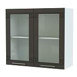 Шкаф навесной 2 двери со стеклом Греция BMS - Фото 4