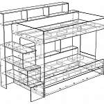 Чертеж Детская двухъярусная кровать Антошка BMS