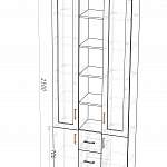 Чертеж Шкаф книжный Кволли 11.10 BMS