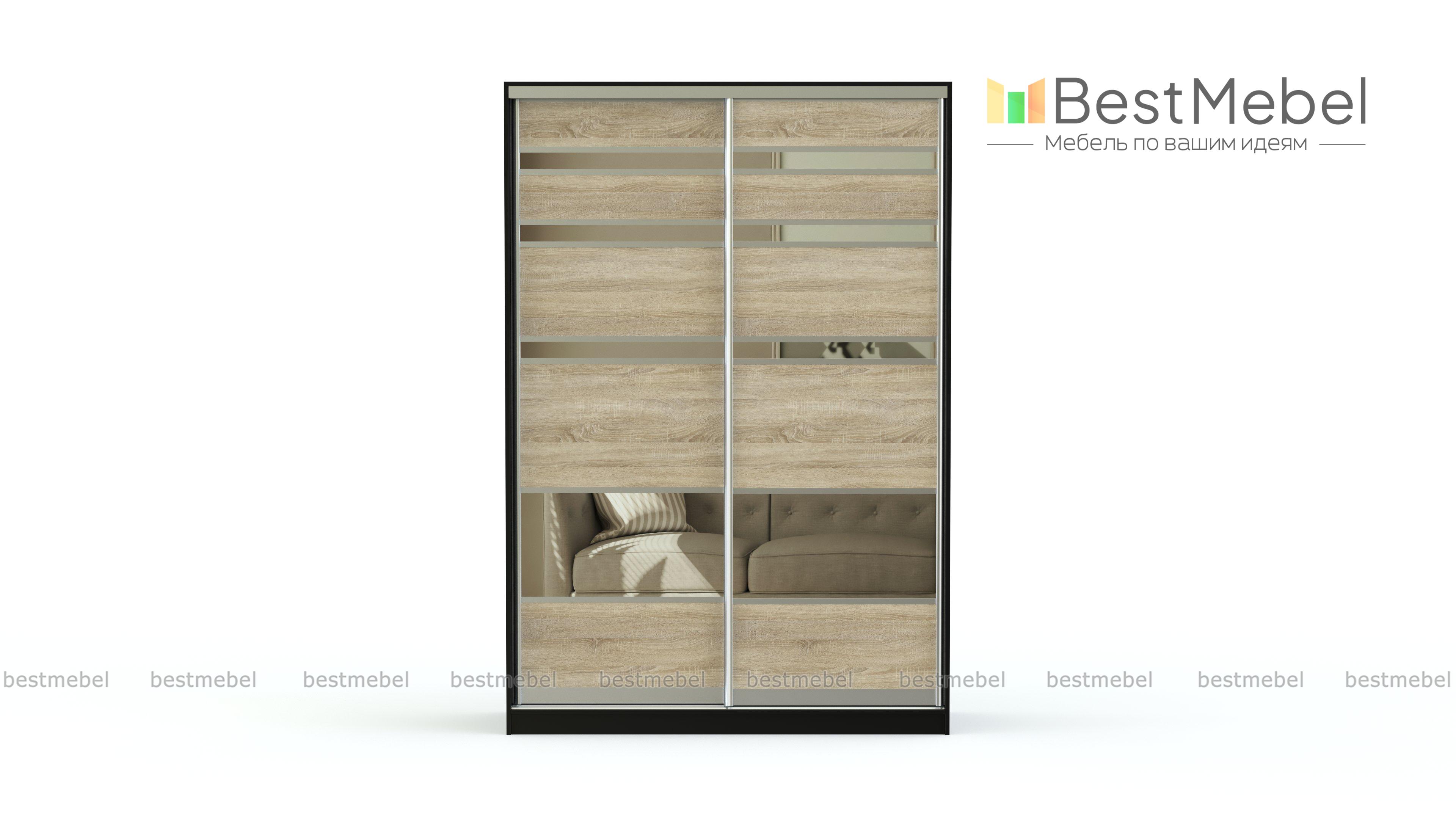 Шкаф-купе двухдверный Стандарт ДСП BMS - Фото