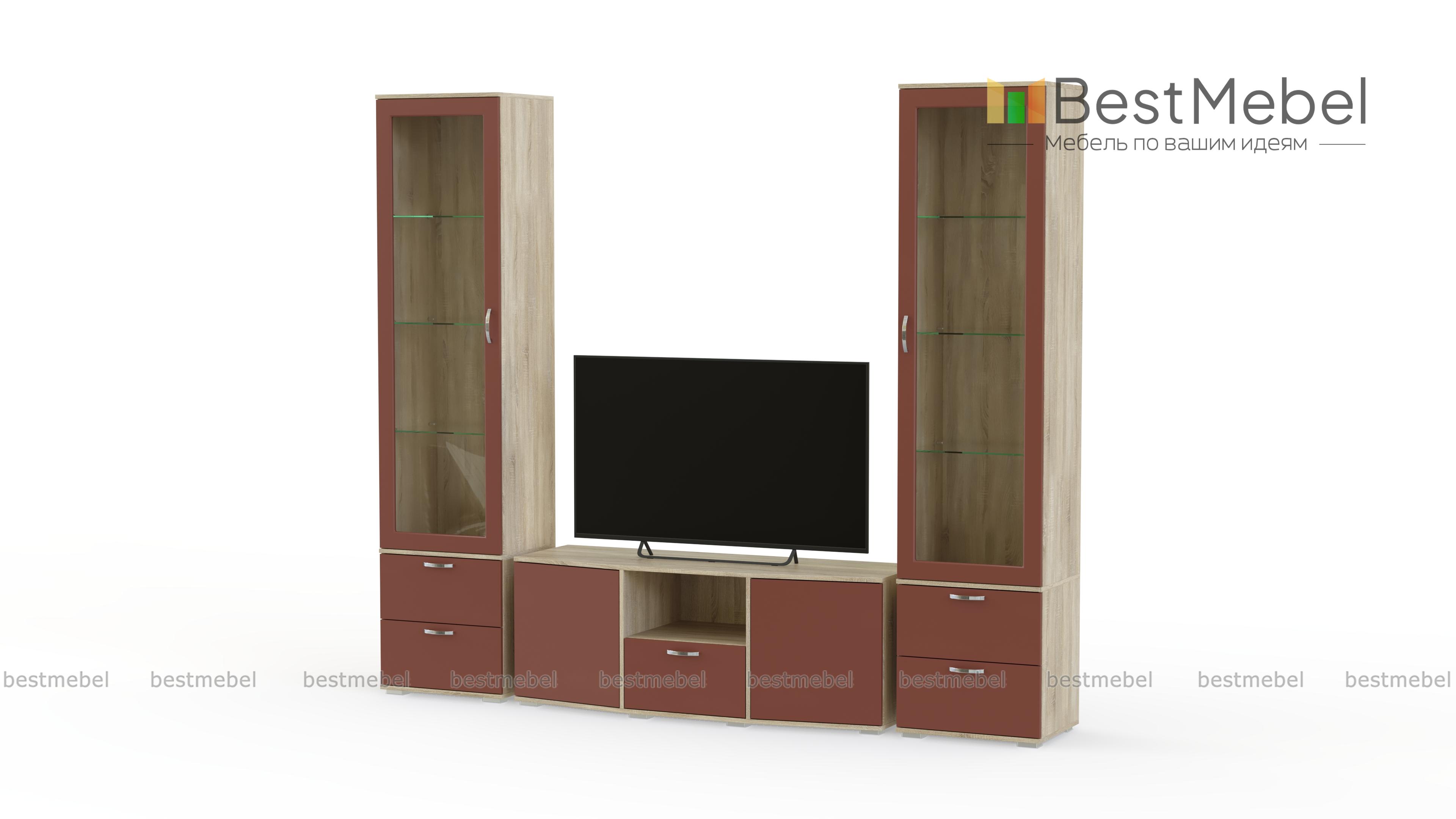 Модульная стенка в гостиную Ирис BMS - Фото