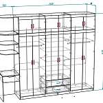 Чертеж Шкаф со столом Лея 5 BMS