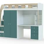 Кровать-чердак с рабочей зоной Клаус 13 BMS - Фото 1