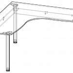 Чертеж Стол угловой БХ-160 BMS