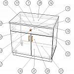 Чертеж Шкаф нижний с 2-мя дверцами и ящиком Виктор BMS
