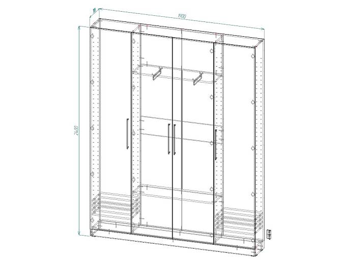Распашной шкаф Вилета 4 (1900х2400х300)