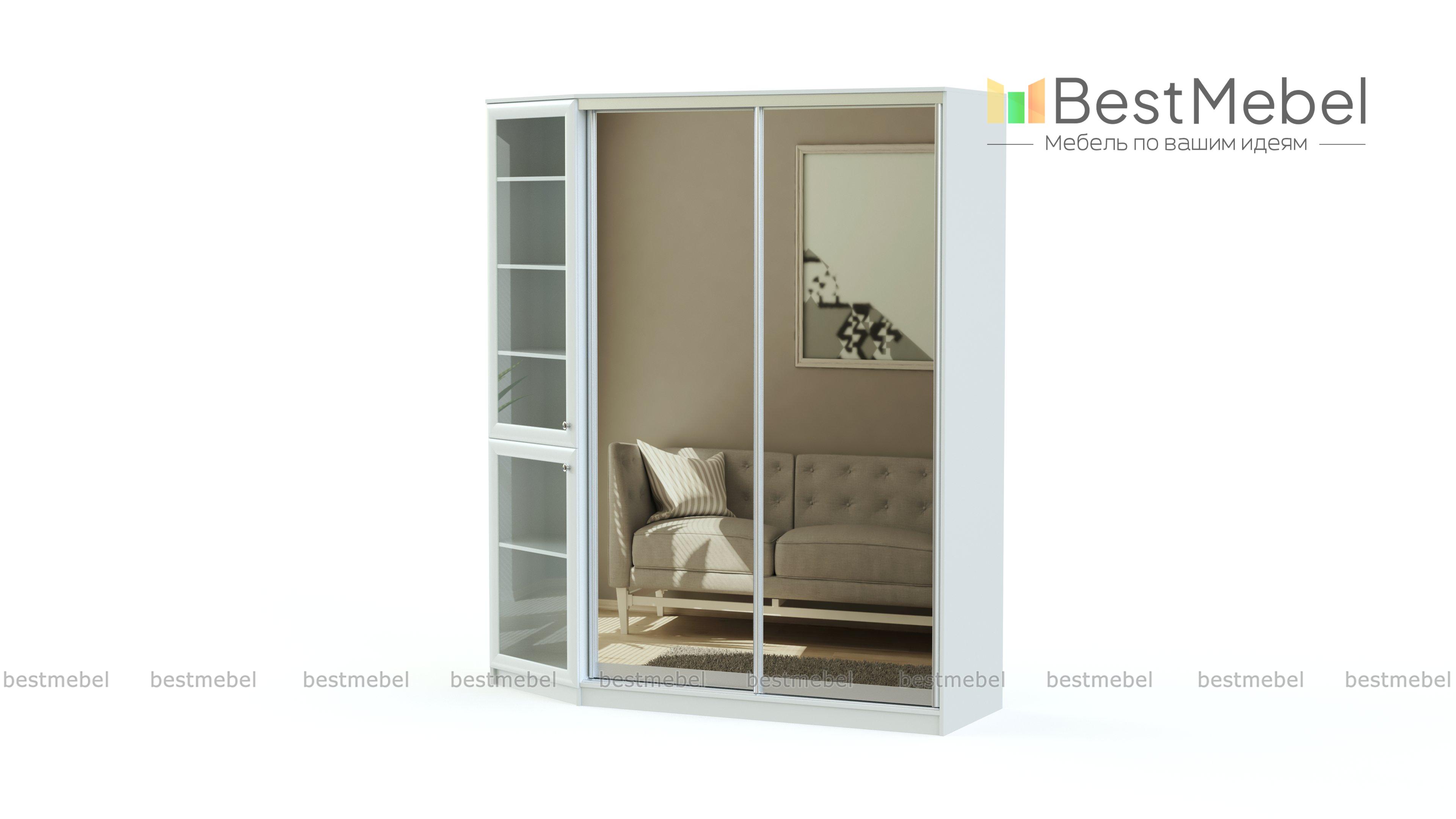 Шкаф-купе со скошенной секцией Локи 3 BMS - Фото