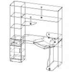 Чертеж Стол компьютерный СК-3 BMS