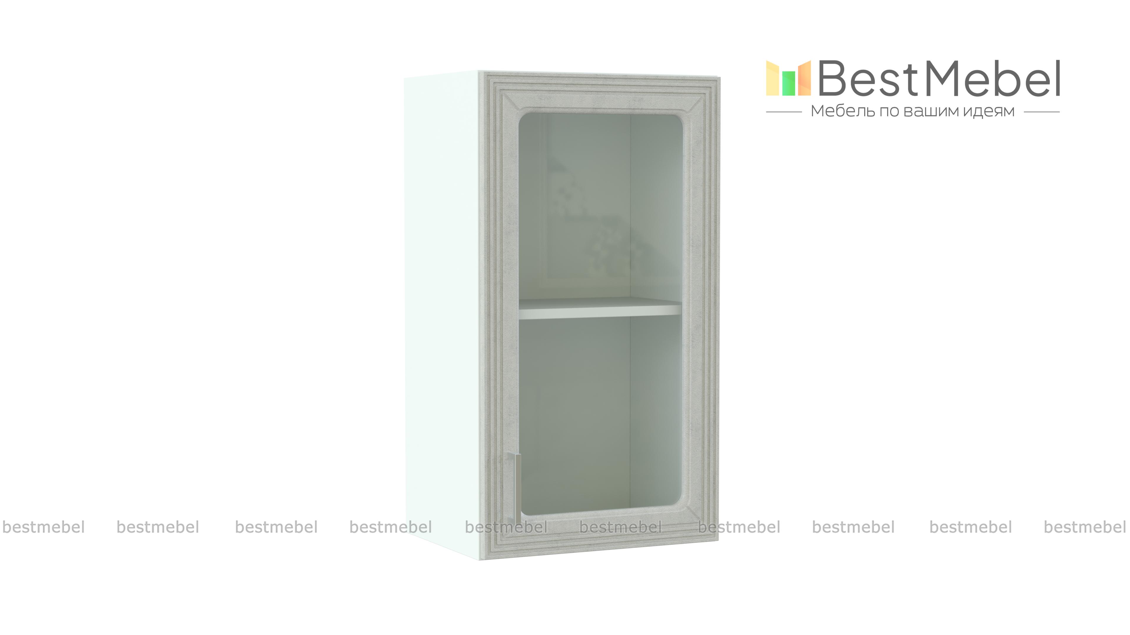 Шкаф навесной дверь со стеклом Ника BMS - Фото