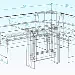 Чертеж Кухонный уголок У-12 BMS