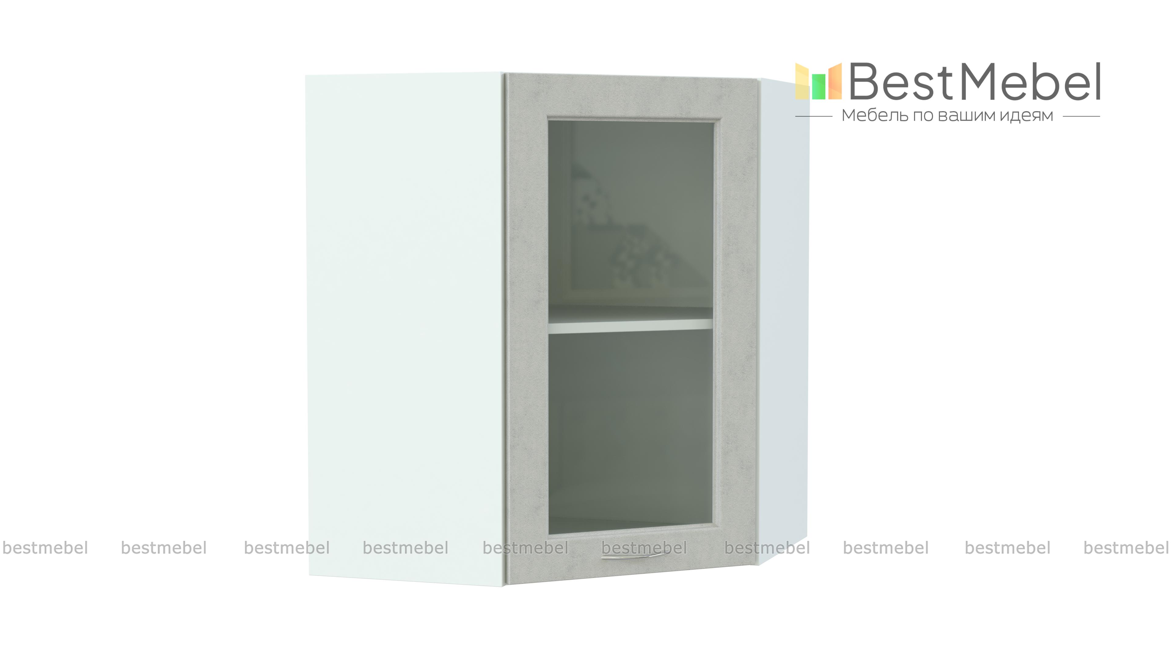 Шкаф верхний высокий Гарда угловой стекло 550 BMS - Фото