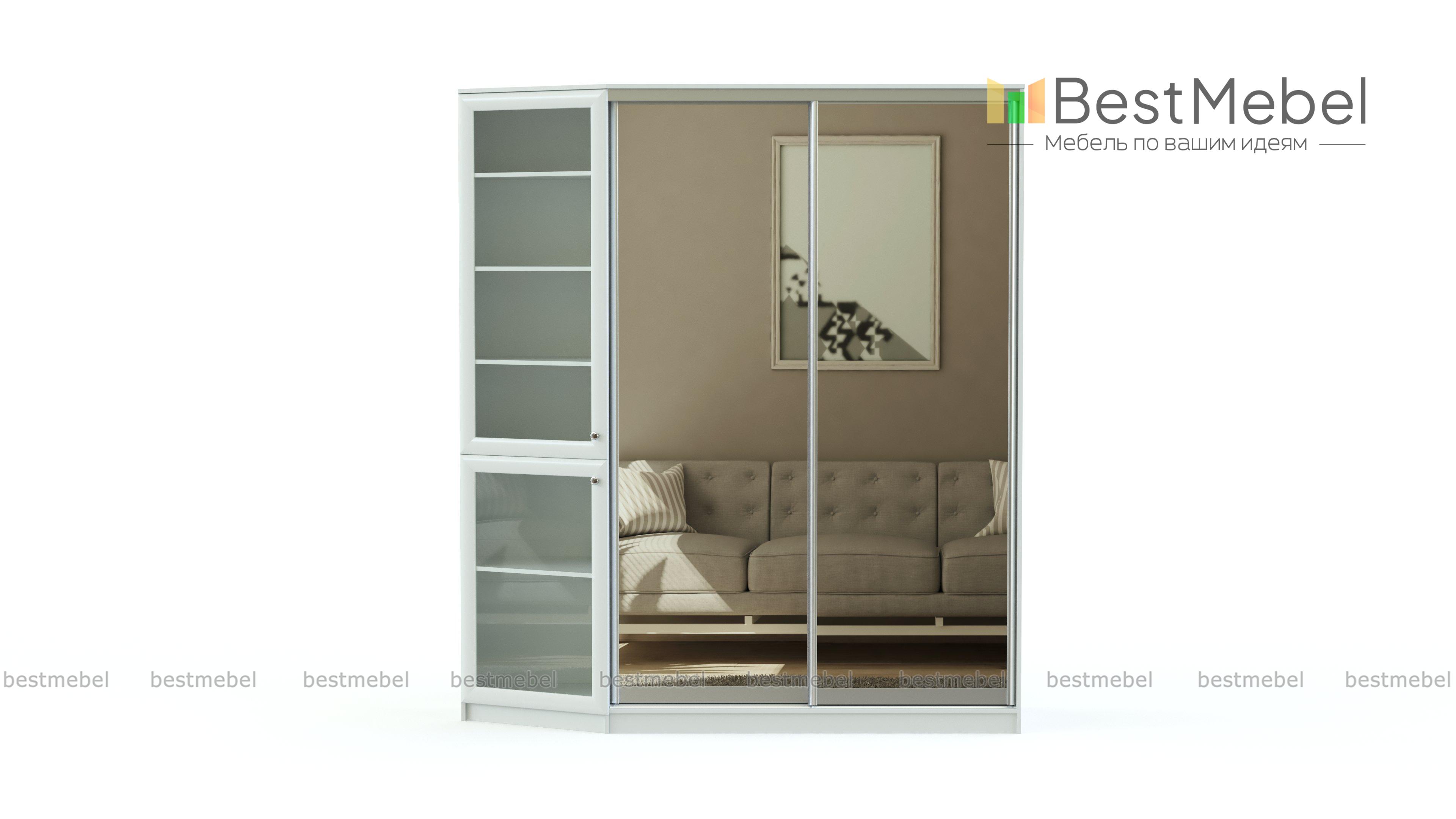 Шкаф-купе со скошенной секцией Локи 3 BMS - Фото