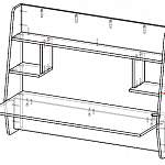 Чертеж Навесной компьютерный стол Монгун BMS
