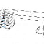 Чертеж Стол с тумбой Мартин-3 BMS