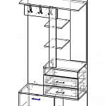 Чертеж Прихожая ПР-1 Джаз BMS