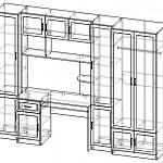 Чертеж Мебельная Стенка Елена 1 композиция 1 BMS