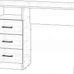Чертеж Письменный стол однотумбовый Vitamin BMS