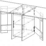 Чертеж Стол-тумба Амилия с дверкой BMS