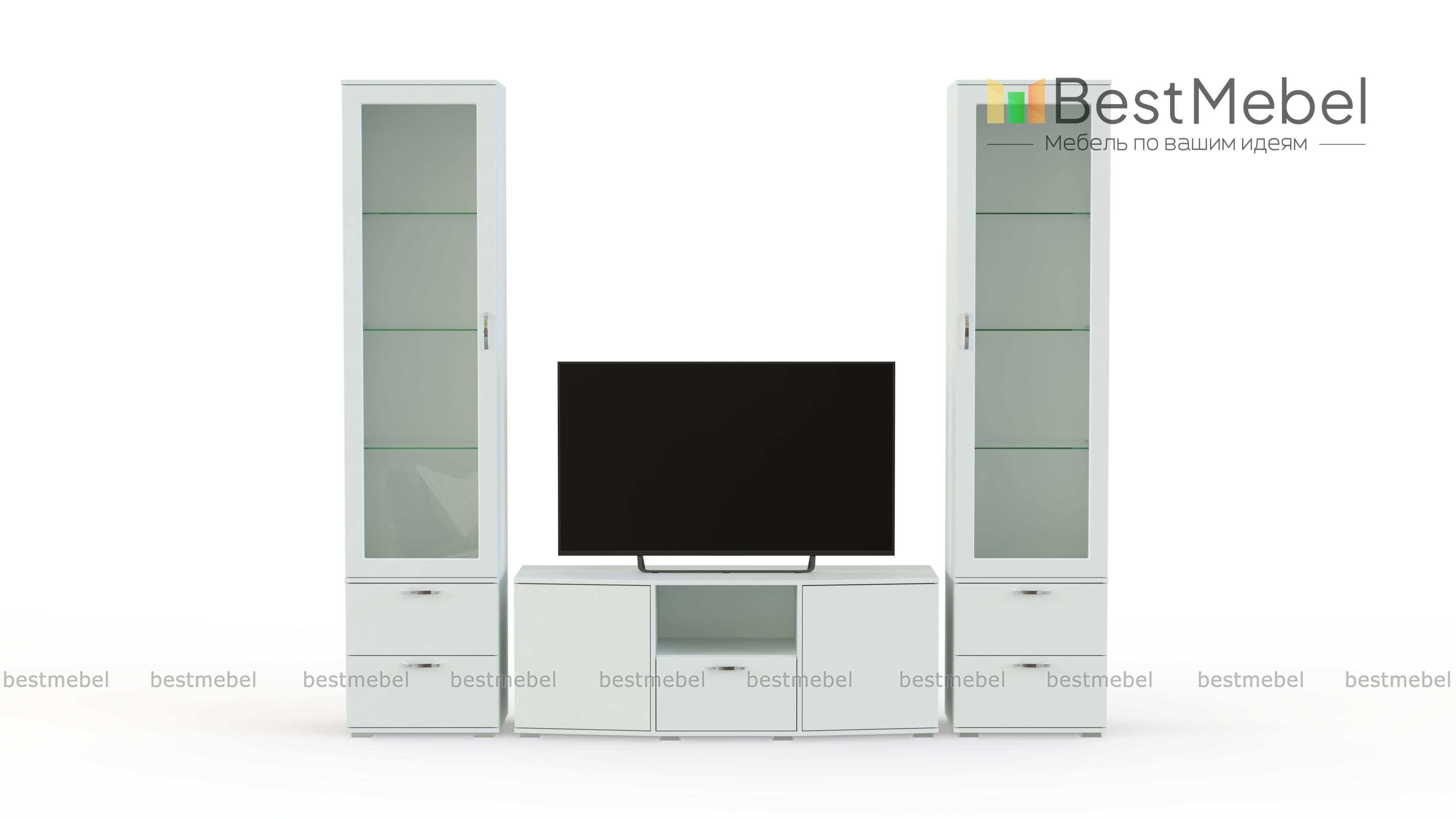 Модульная стенка в гостиную Ирис BMS - Фото