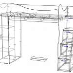 Чертеж Детская кровать с диваном Мини 33 BMS