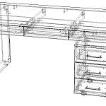 Чертеж Стол письменный Санни-6 BMS
