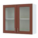 Шкаф навесной 2 двери со стеклом Изабелла BMS - Фото 7